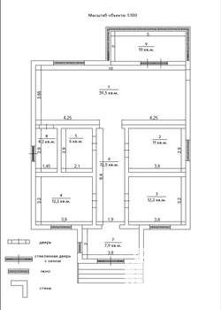 Дом 140м², 1-этажный, участок 6 сот.  