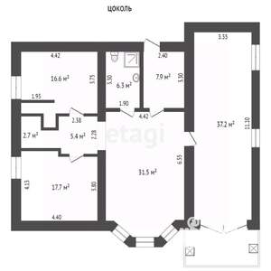Дом 373м², 3-этажный, участок 8 сот.  