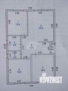 Дом 87м&sup2;, 1-этажный, участок 6 сот.  