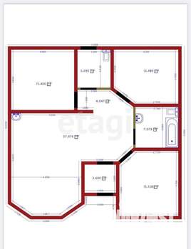 Дом 102м&sup2;, 1-этажный, участок 6 сот.  