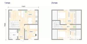 Дом 84м&sup2;, 2-этажный, участок 4 сот.  