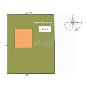 Дом 79м&sup2;, 1-этажный, участок 6 сот.  