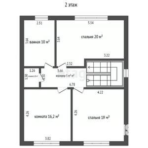 Дом 128м², 2-этажный, участок 6 сот.  
