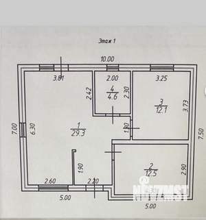 Дом 65м², 1-этажный, участок 4 сот.  