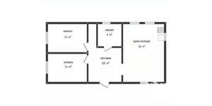 Дом 59м&sup2;, 1-этажный, участок 3 сот.  