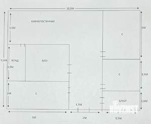 Дом 103м&sup2;, 1-этажный, участок 7 сот.  