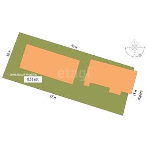 Дом 138м&sup2;, 1-этажный, участок 8 сот.  