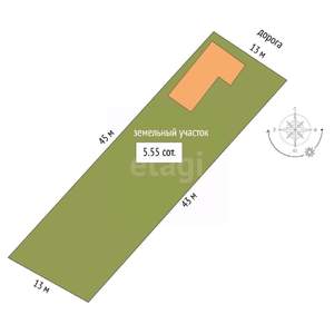 Дача 61м&sup2;, 2-этажный, участок 11 сот.  