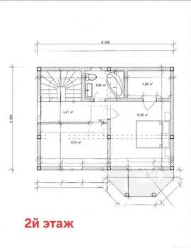Дом 100м&sup2;, 2-этажный, участок 7 сот.  