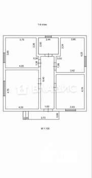 Дом 90м&sup2;, 1-этажный, участок 3 сот.  