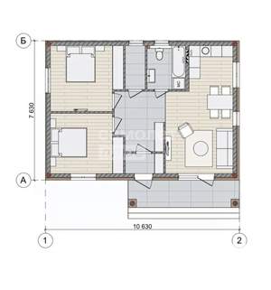 Дом 94м&sup2;, 1-этажный, участок 5 сот.  