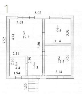 Дом 70м², 1-этажный, участок 5 сот.  