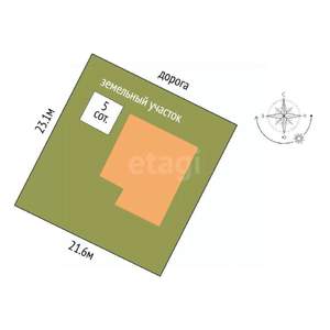 Дом 97м&sup2;, 1-этажный, участок 5 сот.  