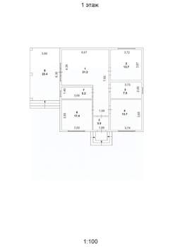 Дом 120м², 1-этажный, участок 6 сот.  