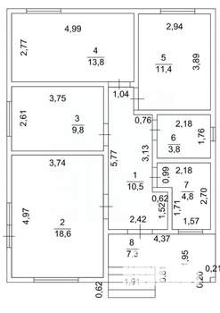 Дом 85м², 1-этажный, участок 5 сот.  