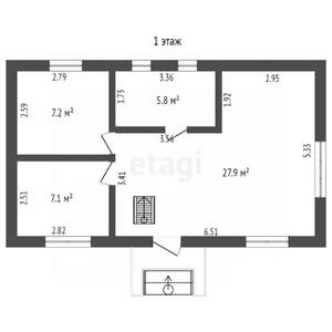 Дом 75м², 2-этажный, участок 6 сот.  