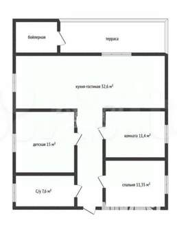 Дом 100м&sup2;, 1-этажный, участок 3 сот.  