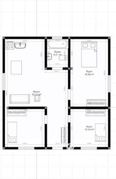 Коттедж 70м², 1-этажный, участок 4 сот.  