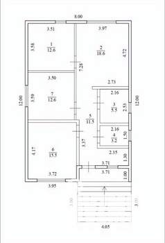 Коттедж 84м², 1-этажный, участок 6 сот.  