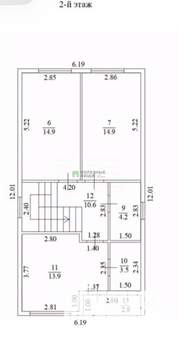 Дом 168м&sup2;, 2-этажный, участок 6 сот.  