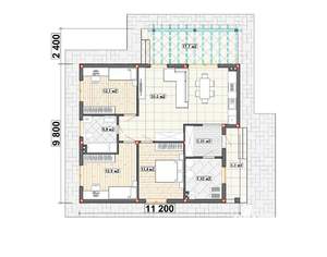 Дом 94м², 1-этажный, участок 5 сот.  