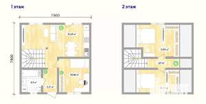 Дом 84м², 2-этажный, участок 4 сот.  