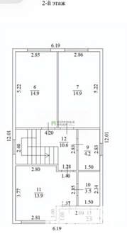 Дом 149м&sup2;, 2-этажный, участок 4 сот.  
