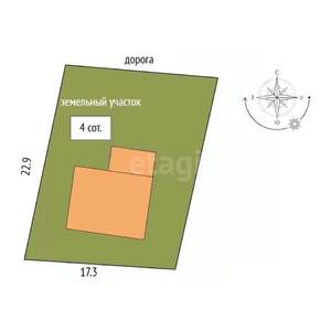 Дом 91м&sup2;, 1-этажный, участок 4 сот.  