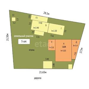 Дом 48м&sup2;, 1-этажный, участок 5 сот.  