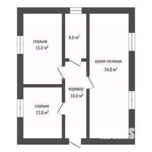 Дом 80м&sup2;, 1-этажный, участок 5 сот.  