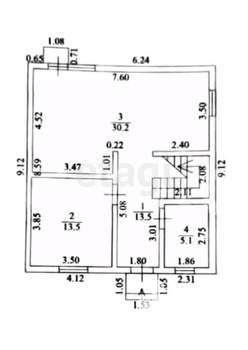 Дом 105м&sup2;, 2-этажный, участок 4 сот.  