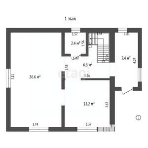 Дом 107м², 2-этажный, участок 8 сот.  