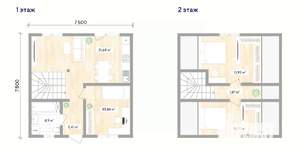 Дом 84м&sup2;, 2-этажный, участок 4 сот.  