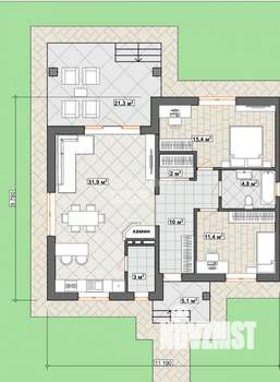 Дом 85м², 1-этажный, участок 4 сот.  