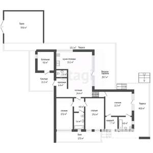 Дом 316м&sup2;, 1-этажный, участок 10 сот.  