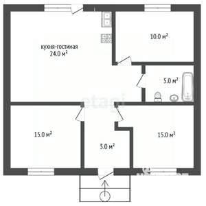 Дом 74м&sup2;, 1-этажный, участок 4 сот.  