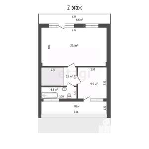 Таунхаус 101м&sup2;, 2-этажный, участок 2 сот.  