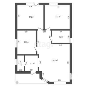 Дом 120м², 1-этажный, участок 3 сот.  