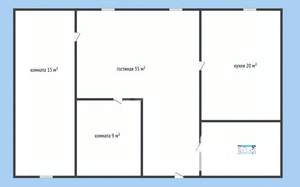 Дом 90м&sup2;, 1-этажный, участок 3 сот.  