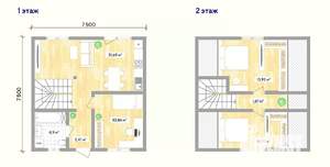 Дом 84м², 2-этажный, участок 4 сот.  