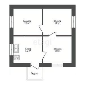 Дом 30м², 1-этажный, участок 6 сот.  