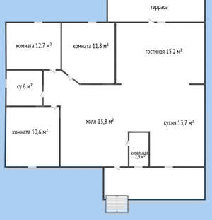 Дом 87м&sup2;, 1-этажный, участок 5 сот.  