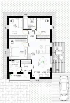 Дом 110м&sup2;, 1-этажный, участок 4 сот.  