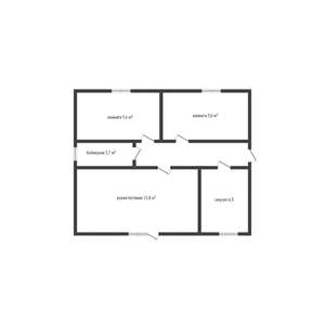 Дом 68м&sup2;, 1-этажный, участок 4 сот.  