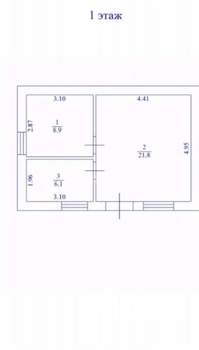 Дом 38м&sup2;, 1-этажный, участок 9 сот.  