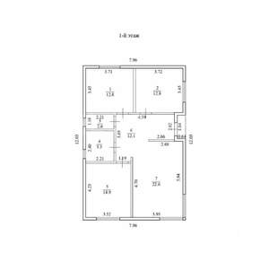 Дом 87м&sup2;, 1-этажный, участок 6 сот.  