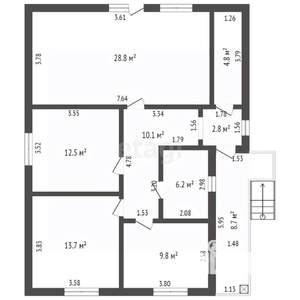 Дом 105м², 1-этажный, участок 6 сот.  