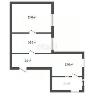 Дом 46м&sup2;, 1-этажный, участок 5 сот.  
