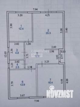 Дом 87м², 1-этажный, участок 6 сот.  
