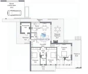 Коттедж 273м², 1-этажный, участок 9 сот.  